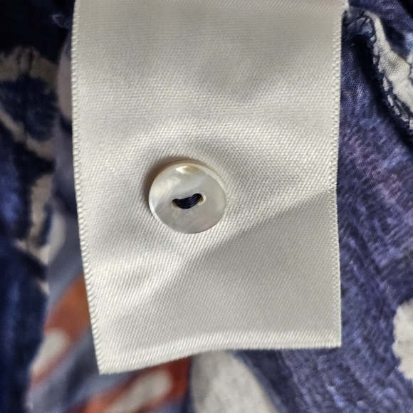 Farm Rio Pineapple Flowers High Neck Ruffles & Lace Blouse, EUC, size Small - Picture 12 of 13